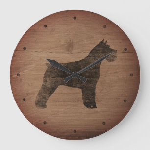Relógio Grande Schnauzer Silhouette Rustic