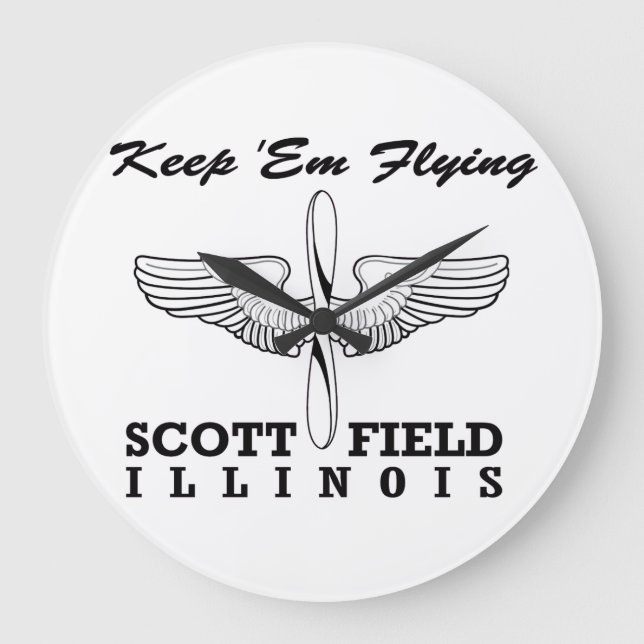 Relógio Grande Scott Field (Base da Força Aérea), Belleville, IL (Frente)