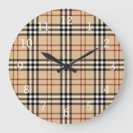 Relógio Grande Scottish Tartan Pattern