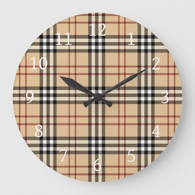 Relógio Grande Scottish Tartan Pattern     (Frente)