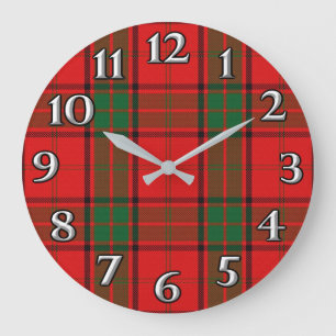 Relógio Grande Scottish Time Accents Clan Maxwell Tartan