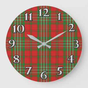 Relógio Grande Scottish Time Accents Clan Scott Tartan