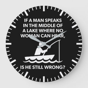 Relógio Grande Se Um Homem Fala Num Lago - Pescar, Novidade Engra