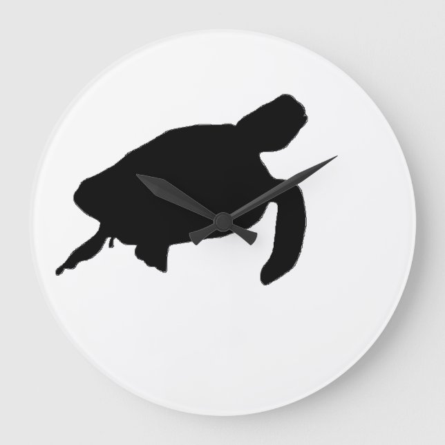 Relógio Grande Sea Turtle Silhouette (Frente)