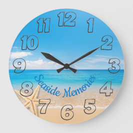 Relógio Grande Seaside Memories Round Wall Clock