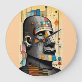 Relógio Grande Século 21 Moai - Ken Gage Tiki Art