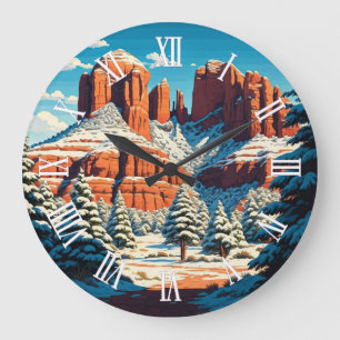 Relógio Grande Sedona Arizona Viagem Rochas Vermelhas neve