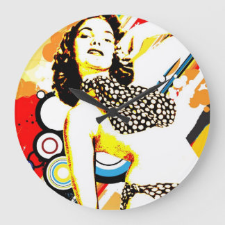 Relógio Grande Sedução Nostálgica - Polka Dottie