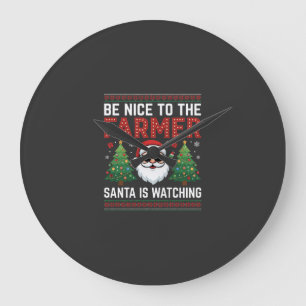 Relógio Grande Seja Bom Para O Papai Noel Fazendeiro Natal