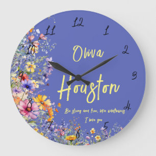 Relógio Grande Seja Forte & Livre, Como Flores Silvestres   Flore