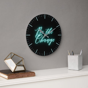 Relógio Grande Seja o Neon Aqua da mudança