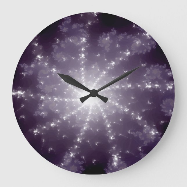 Relógio Grande Sem Números Brilhos Luzes Brancas Brilhantes (Frente)