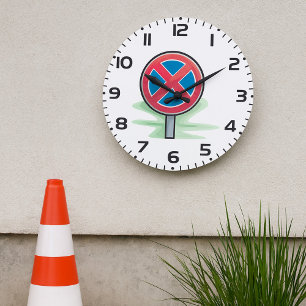 Relógio Grande Sem Sinal de Estrada de Estacionamento Símbolo de 