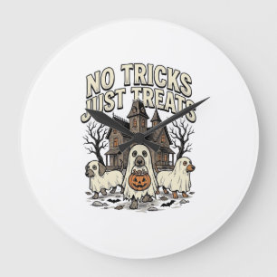 Relógio Grande Sem Truques Apenas Guloseimas Halloween Dachshund 
