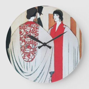 Relógio Grande SENHORA NO ESPELHO Art Deco Fashion