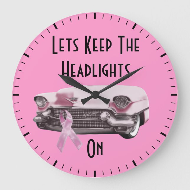 Relógio Grande Sensibilização do Cancer da Mama (Frente)