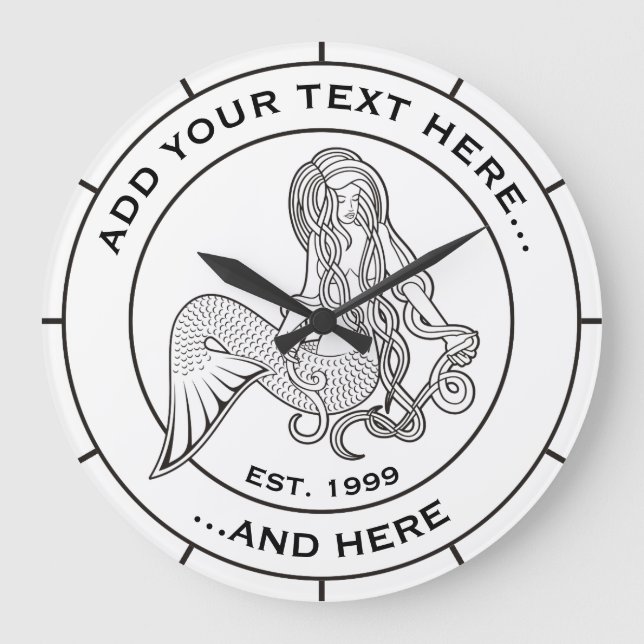 Relógio Grande Sentar Sereia (Frente)