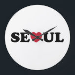 Relógio Grande Seoul Love Heart<br><div class="desc">Seoul Love Heart

A Globe Trotters é especializada em imagens idiossincráticas de todo o mundo. Aqui você encontrará Cartões de Saudação,  Cartões Postais,  Posters,  Mouséads e muito mais.</div>