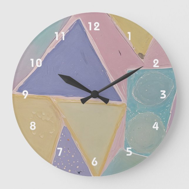 Relógio Grande Serene Abstracts: A Pastel Dream (Frente)