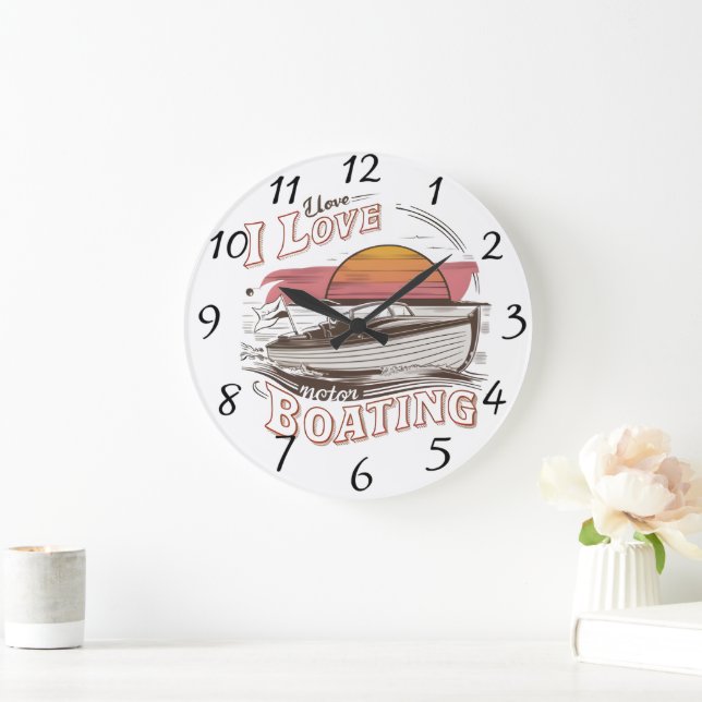 Relógio Grande Serene Waters: Eu adoro Barco Motor (Lar)
