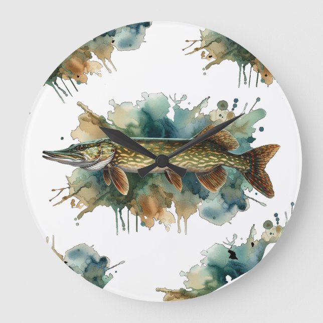 Relógio Grande Série Watercolor: Pike (Frente)