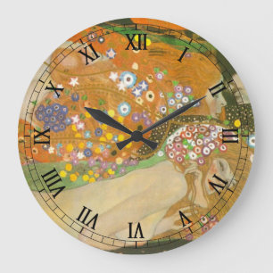 Relógio Grande Serpentes Aquáticas II de Gustav Klimt, Art Nouvea