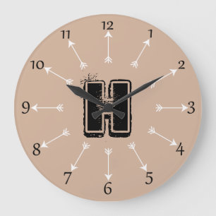 Relógio Grande Setas brancas boémias na moda modernas