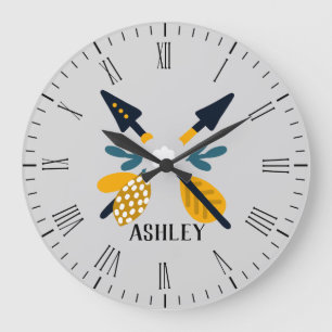 Relógio Grande Setas escandinavas personalizadas