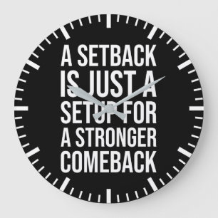 Relógio Grande Setback vs Comeback - Sucesso Motivacional