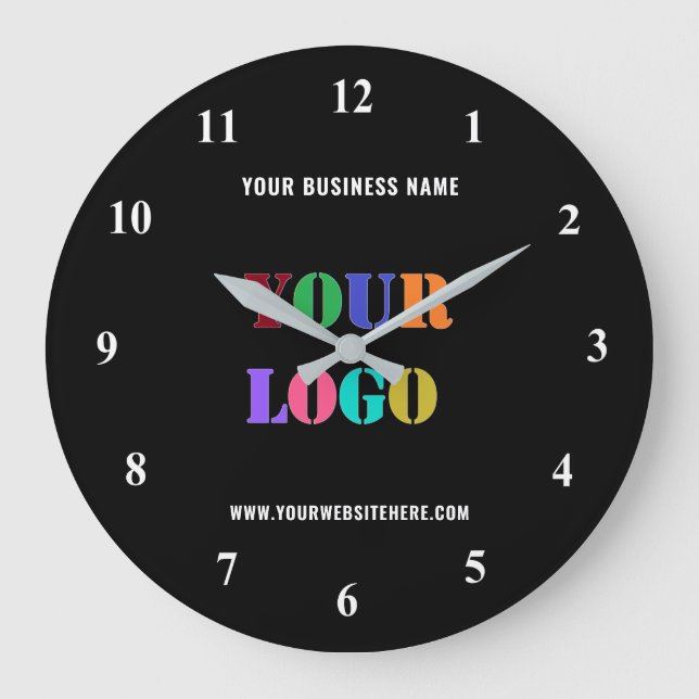 Relógio Grande Seu Promocional de Logotipo Bloqueio de Parede Com (Frente)