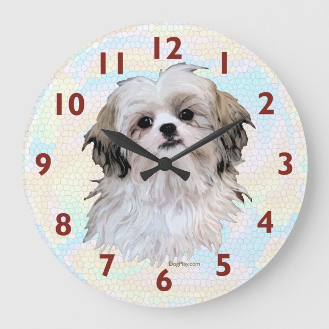 Relógio Grande Shih Tzu Art Clock (Frente)