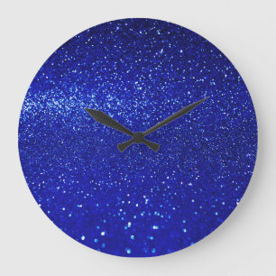 Relógio Grande Shimmering Canvas Azul de Brilho