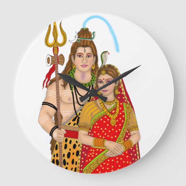 Relógio Grande Shiva Parvati Clock (Frente)