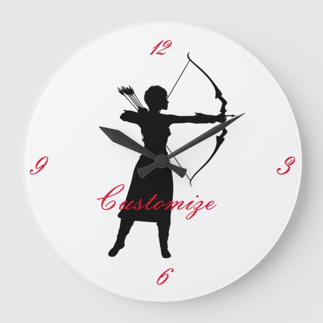 Relógio Grande Silhouette Silhouette Female Archer Thunder_Cove (Frente)