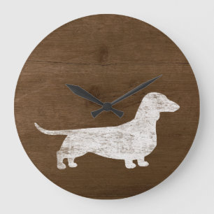 Relógio Grande Silhueta de Dachshund