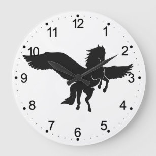 Relógio Grande Silhueta Pegasus - Escolher cor de fundo