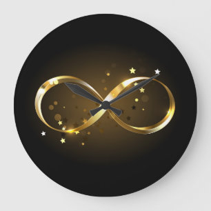 Relógio Grande Símbolo Infinity do ouro