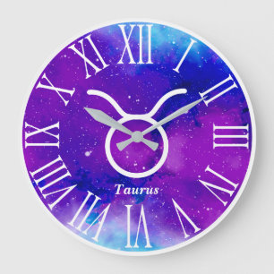 Relógio Grande Símbolo na moda do Taurus da nebulosa do zodíaco