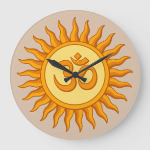 Relógio Grande Símbolo Om no Design hindu espiritual solar radian