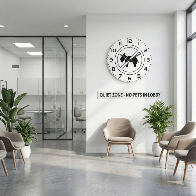 Relógio Grande Símbolo Preto e Branco em Negrito Proibido Cachorr (Criador carregado)