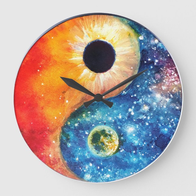 Relógio Grande símbolo yin-yang (Frente)