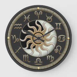 Relógio Grande Símbolos De Astrologia Sun E Moon
