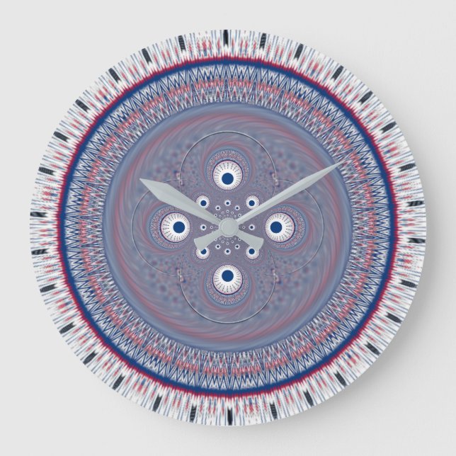 Relógio Grande Simetria hipnótica: Arte Geométrica Abstrato (Frente)