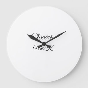 Relógio Grande Simple minimal add name cheers couple name custom 