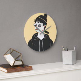 Relógio Grande Simples desenho moderno de pessoas legal