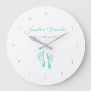 Relógio Grande Simples Garoto Nascimento Memento Precioso Pegadas