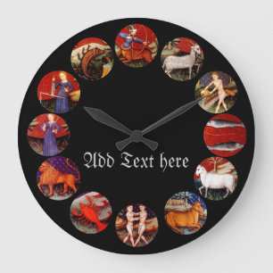 Relógio Grande Sinais de Astrologia Zodíaca - Vintage Personaliz