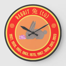Relógio Grande Sinal de Astrologia Chinesa no Coelho