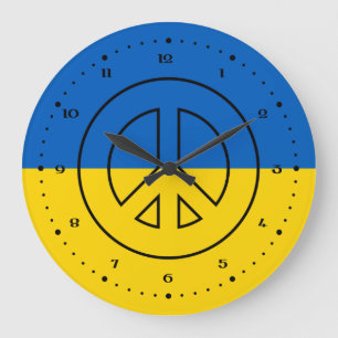 Relógio Grande sinal de paz da bandeira ucraniana