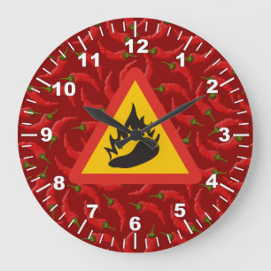 Relógio Grande Sinal de perigo de pimenta quente
